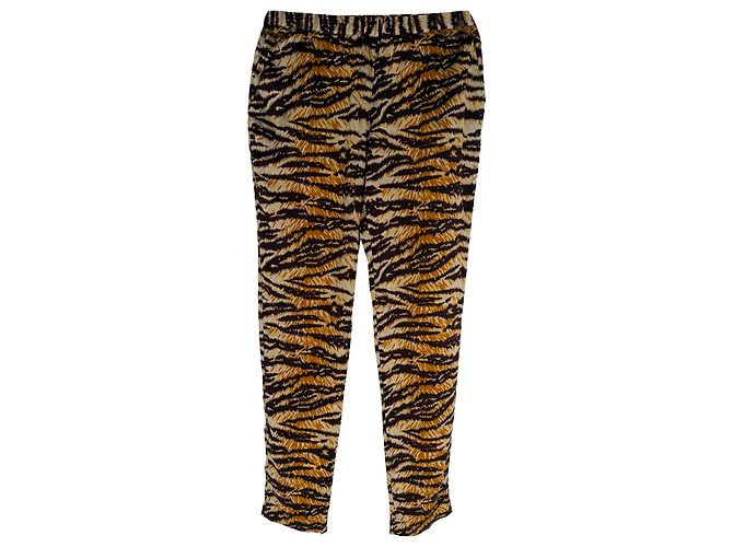 Dolce & Gabbana Pantaloni stampati D&G in seta animalier