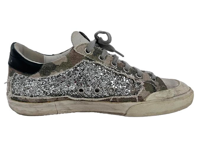 Sneakers Golden Goose Super-Star Glittered in cotone multicolore
