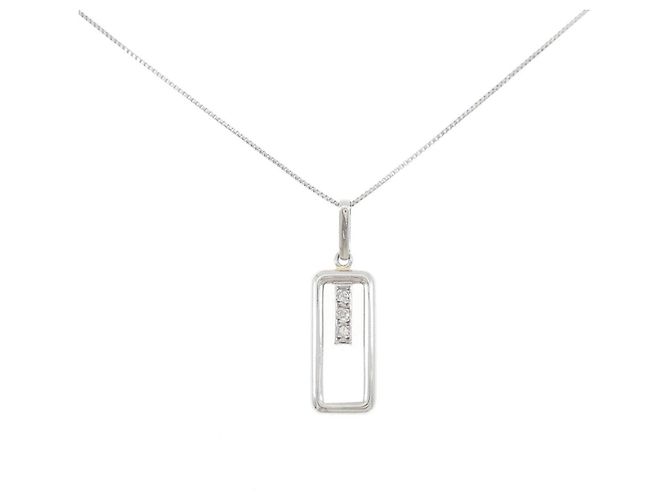 Autre Marque Collar de platino Pt900/Pt850 con diamantes Plata