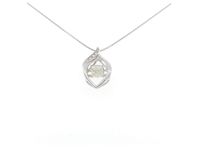 Autre Marque Diamantenhalskette Pt900 Pt850 Silber