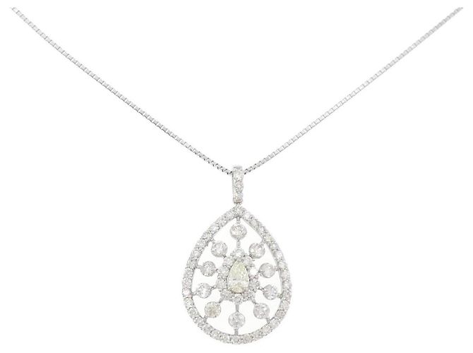 Autre Marque Diamantenhalskette Pt900 Pt850 Silber