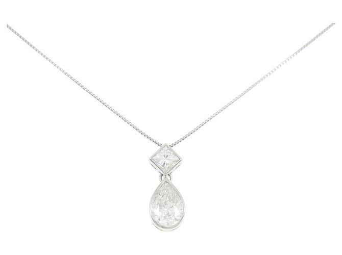 Autre Marque Diamantenhalskette Pt900/Pt850 Silber