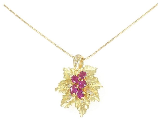 Autre Marque Collana Au750 Rubini e Diamanti D'oro