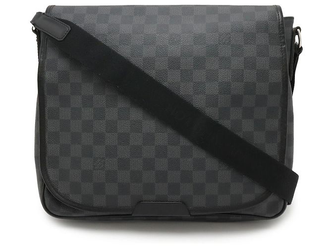 Bolsa Messenger Louis Vuitton Daniel MM Damier Graphite Preto Cinza