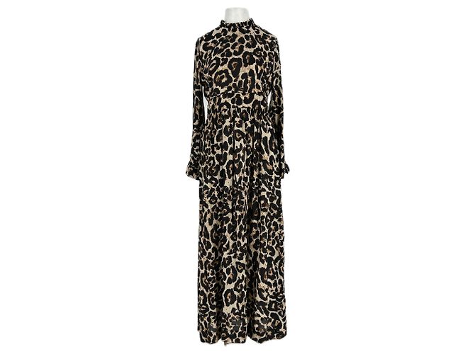 Baum und Pferdgarten Leopard Print Silk Dress Brown