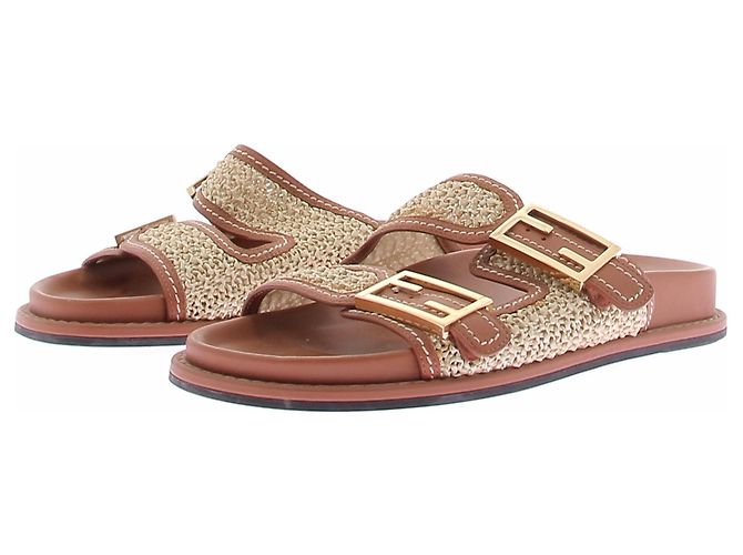 Fendi Feel Sandalen Leder braun