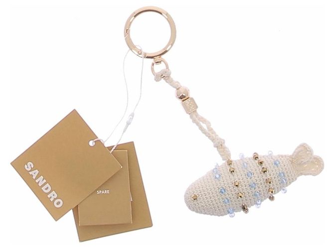 Sandro Porte-clés crocheté main Beige