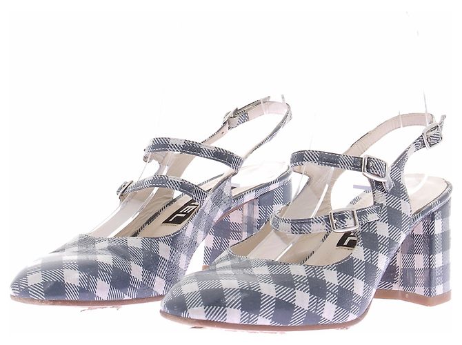 Carel Slingbacks em vichy azul