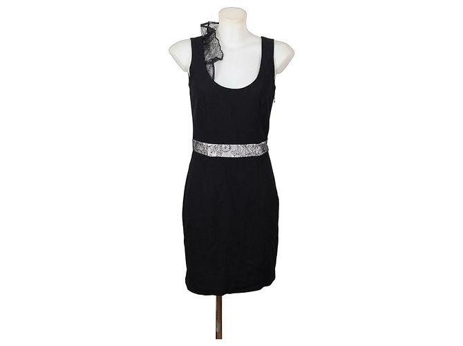 Vestido Valentino Garavani Negro de Algodón con Encaje