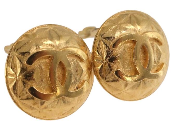 Orecchini CHANEL metallo Gold Tone CC Auth 198844V