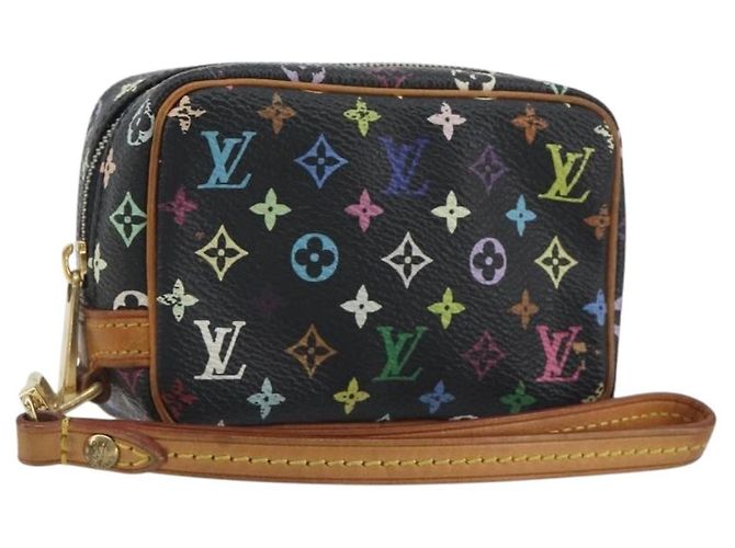 LOUIS VUITTON Monogram Multicolor Trousse Wapity Pouch Black M58034 Auth 197219 Nero