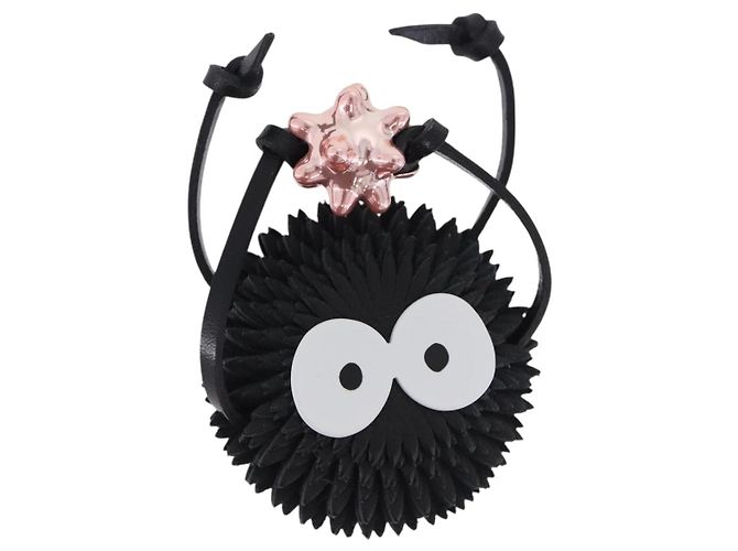 LOEWE x Studio Ghibli Howl's Moving Castle Suswatari Charm Leather Auth 167539SM Black