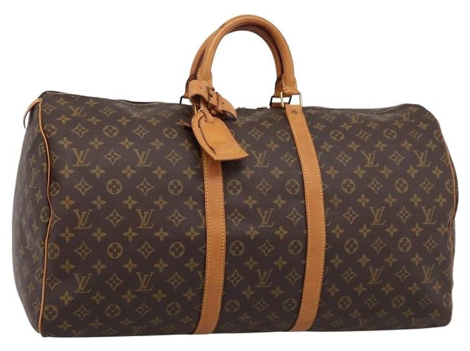 LOUIS VUITTON Monogram Keepall 55 Boston Bag M41424 LV Auth ka5698A Monograma