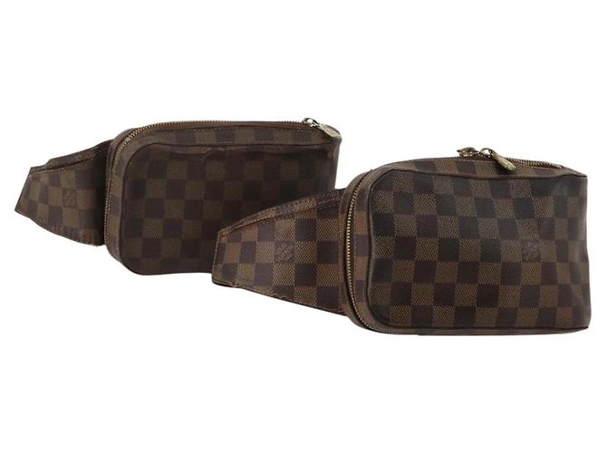 LOUIS VUITTON Damier Ebene Geronimos Shoulder Bag 2 Set N51994 LV Auth bs36785
