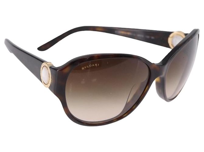 Bulgari Occhiali da sole BVLGARI Plastica Marrone Tono Oro Auth BA15032A