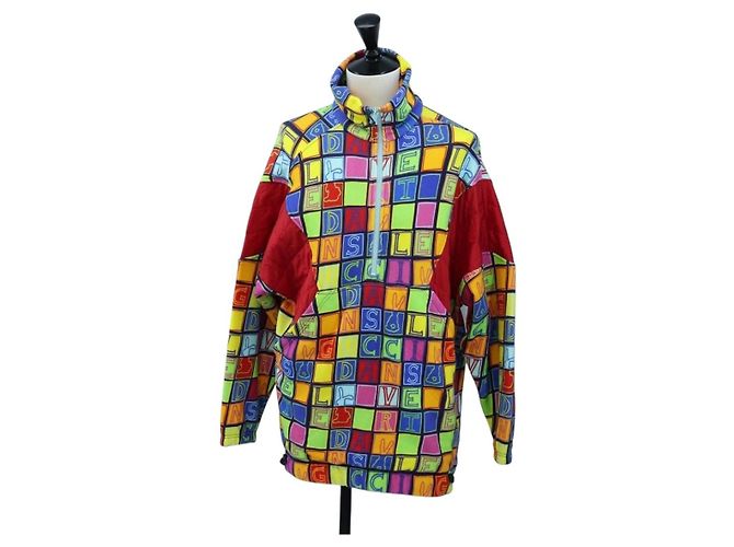 GUCCI Half Zip Trainer Cotton Multicolor Auth 196485M Mehrfarben