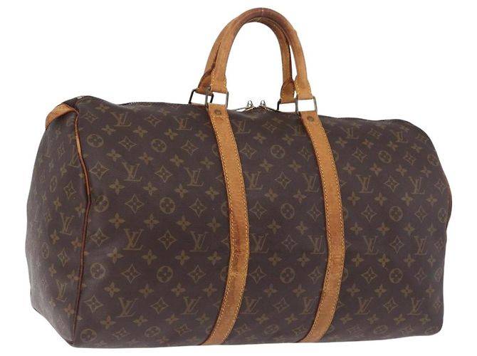 LOUIS VUITTON Monogram Keepall 55 Boston Bag M41424 LV Auth 194701 Monograma