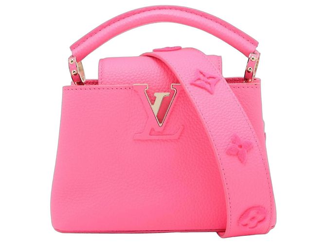 Louis Vuitton mala de mão Capucines Mini em couro taurillon Rosa