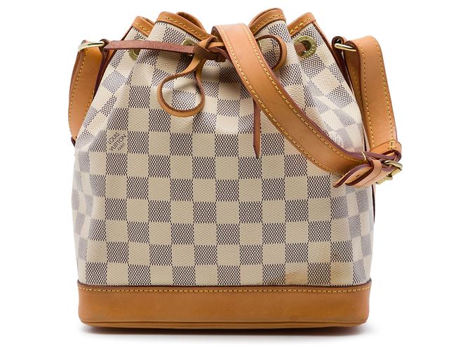 Borsa a secchiello Louis Vuitton Damier Azur Noe BB Bianca Bianco