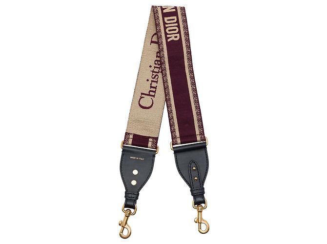 Roter Dior Canvas Schultergurt mit gesticktem Logo