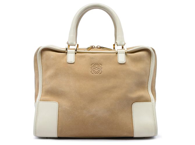 Bolsa LOEWE Amazona 32 em camurça branca