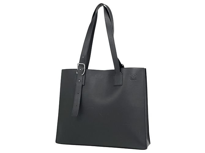 Sac cabas horizontal en cuir avec boucle Anagram Loewe Noir