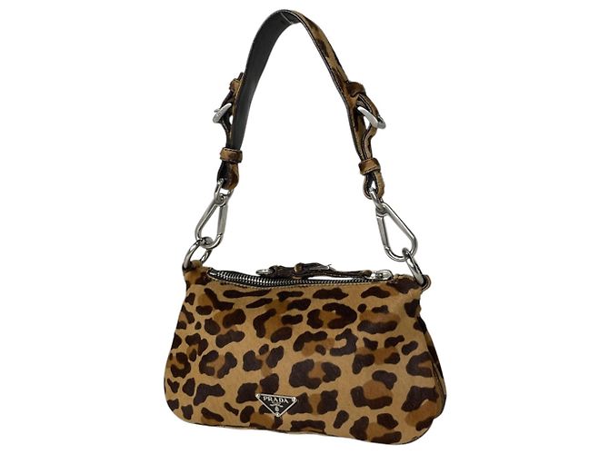 Borsa a tracolla Prada in pelle marrone