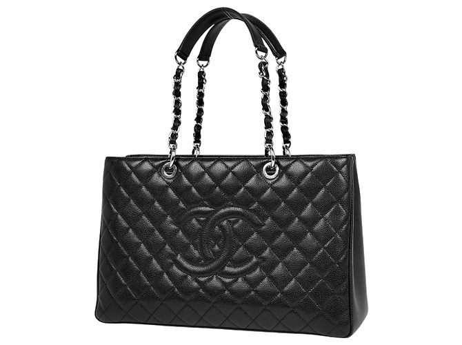 Borsa Tote Chanel Coco Mark Chain Nero