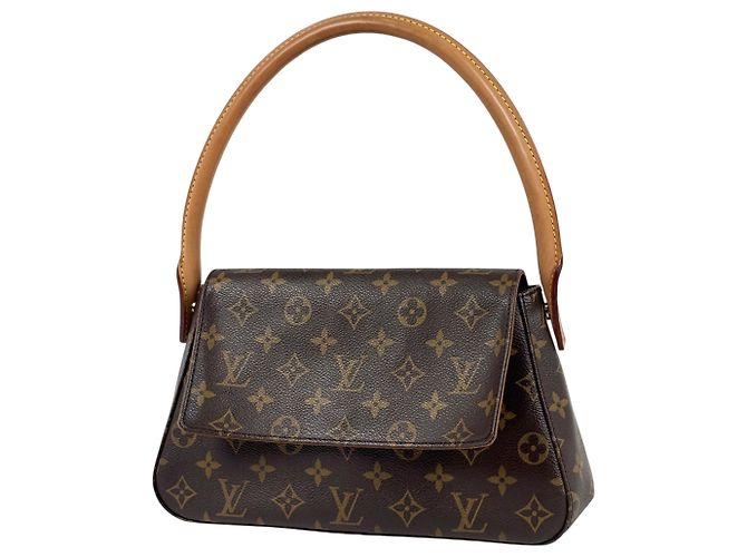 Bolso de hombro Louis Vuitton Mini Looping Castaño
