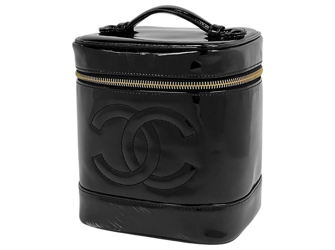 Bolso Vanity de piel charol Chanel Negro