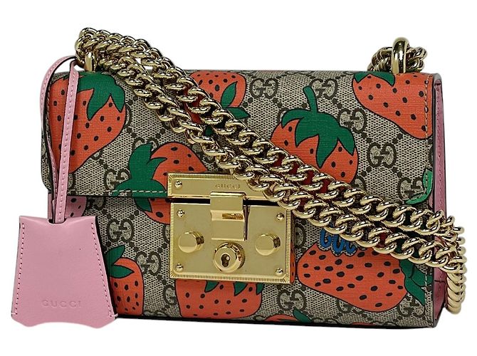 Bolsa de Ombro Gucci GG Pattern Supreme Rosa Multicor Bege