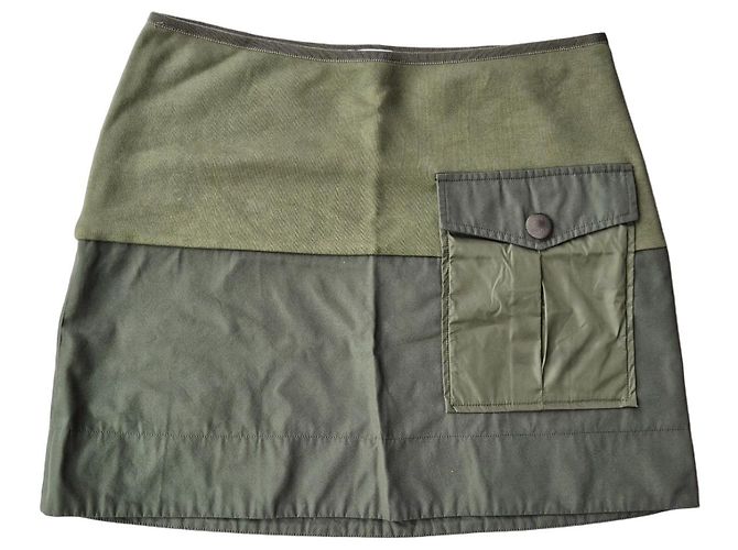 Minigonna cargo bicolore Moncler verde