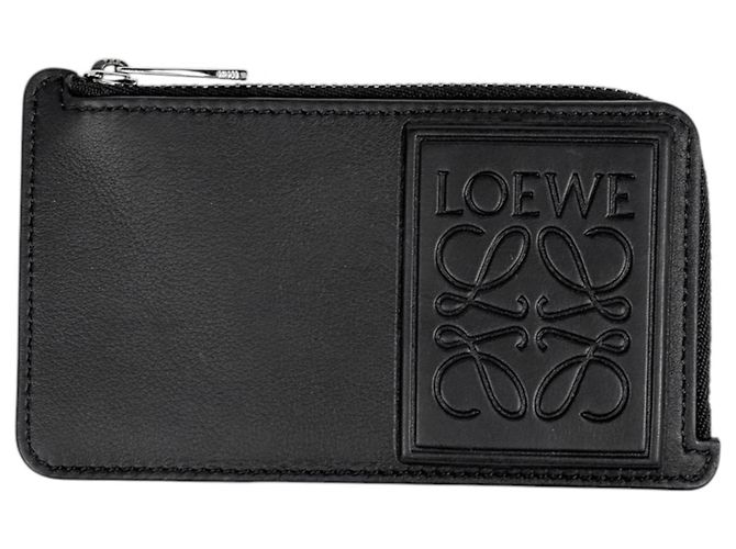Loewe Kartenetui aus schwarzem Leder