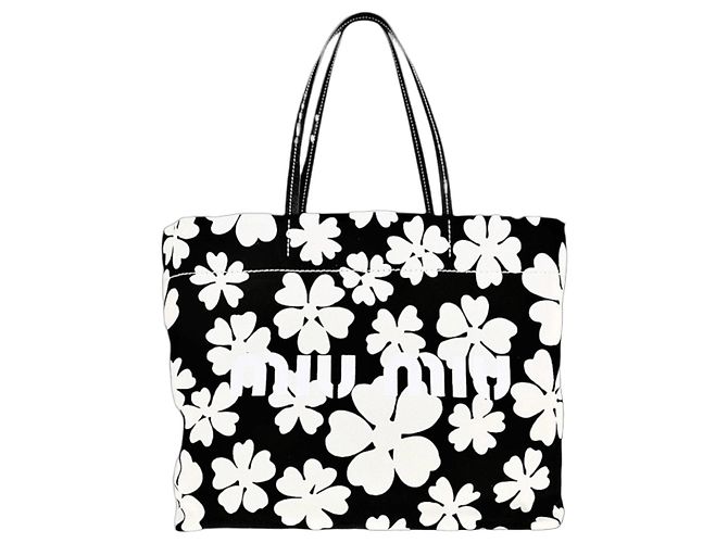 Bolso Tote Miu Miu de lona estampado floral