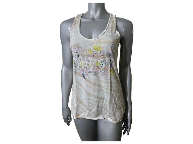 Zadig & Voltaire Canotta Alda Print Tie & Dye Rosa Bianco Multicolore Beige