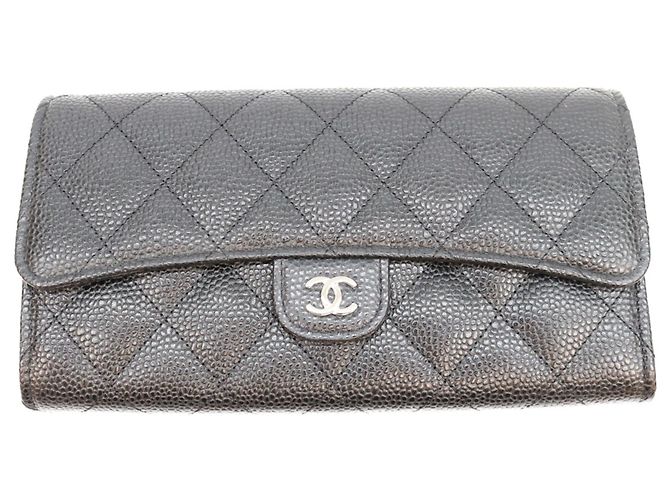 Timeless Cartera larga de piel Caviar de Chanel Negro