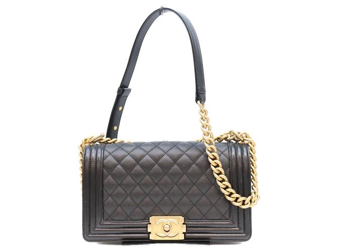 Bolsa de Ombro Chanel Boy Caviar Preto