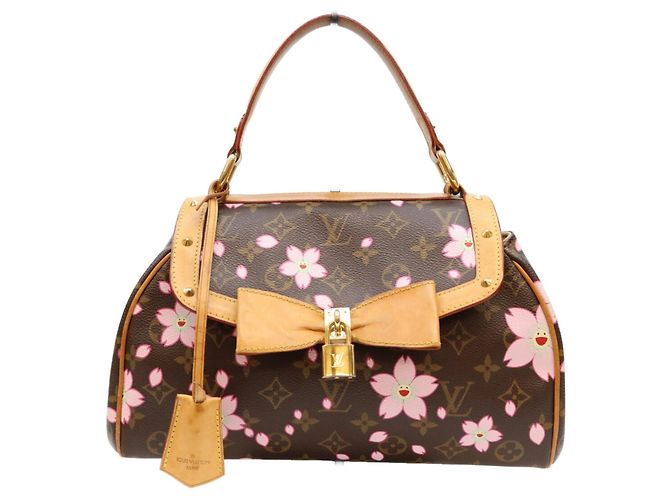 Louis Vuitton Monogram Cherry Blossom Sac Retro PM Handbag Marrone Rosa