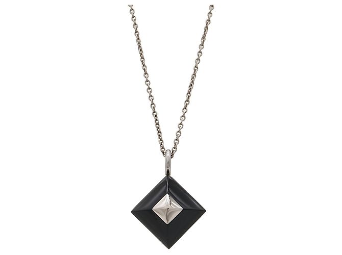Hermès Collar HERMES Medor Cupid Negro Plata