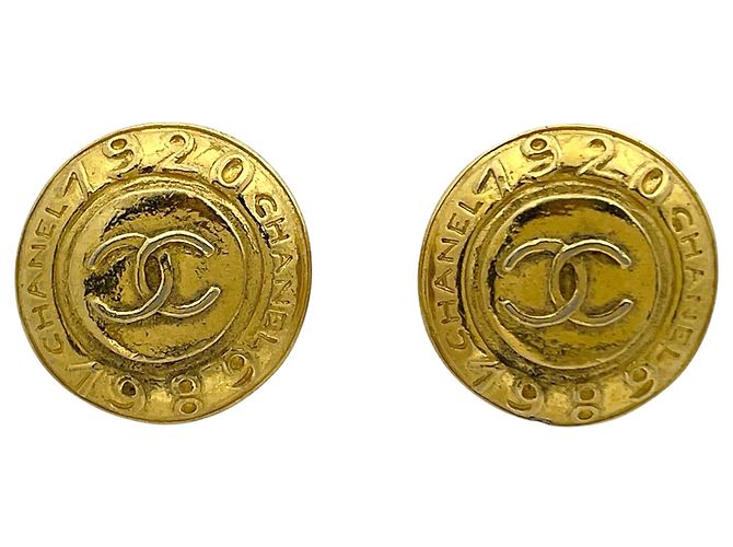 Boucles d'oreilles clips Chanel Gold Doré
