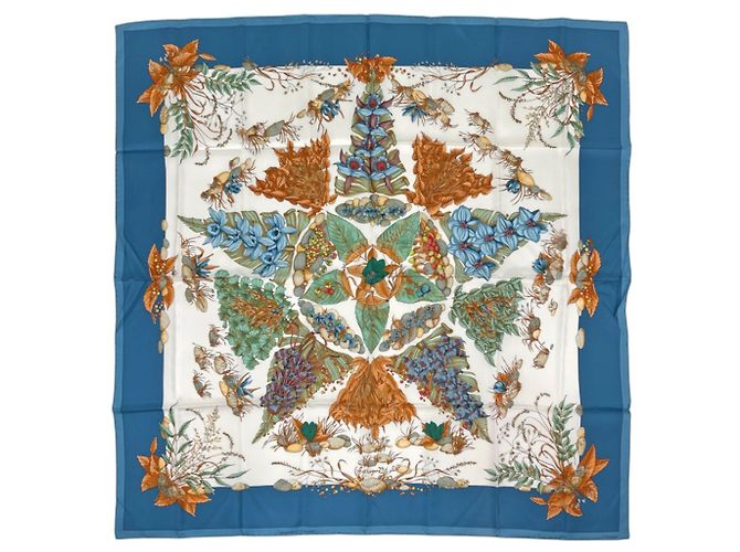 Hermès Foulard Hermes Carre 90 Pythagore Blu Multicolore