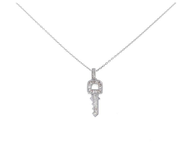 Autre Marque Collar de diamantes Au750 Plata