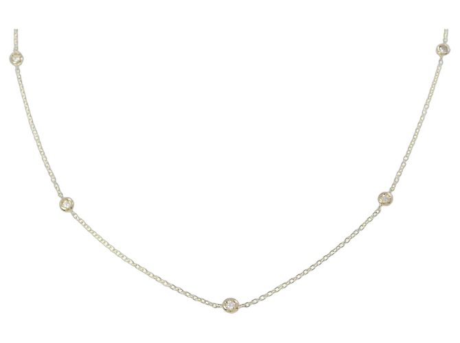 Autre Marque Collar de Diamantes Au750 Dorado