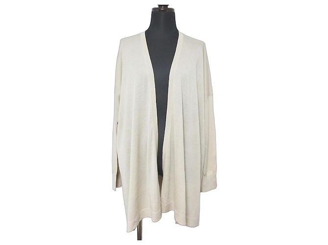 Autre Marque La TOTALITE transparenter Strickcardigan Beige