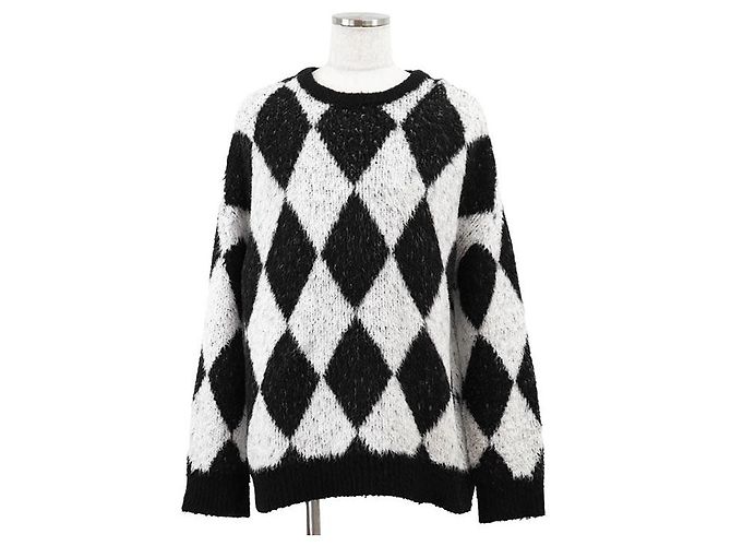Céline Top de malha em algodão e nylon Celine Preto Branco