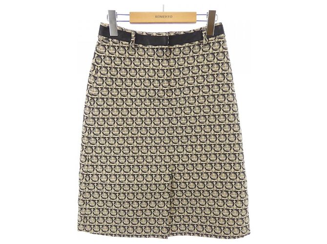 Gonna Salvatore Ferragamo Marrone Beige