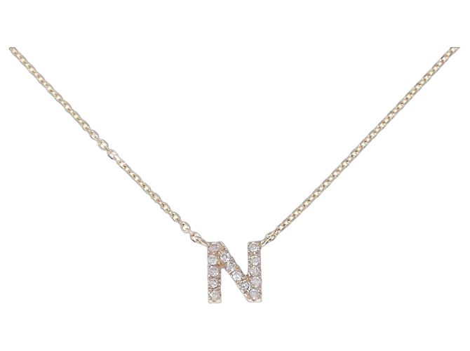Autre Marque Collana Au750 Initial N Diamond Rosa