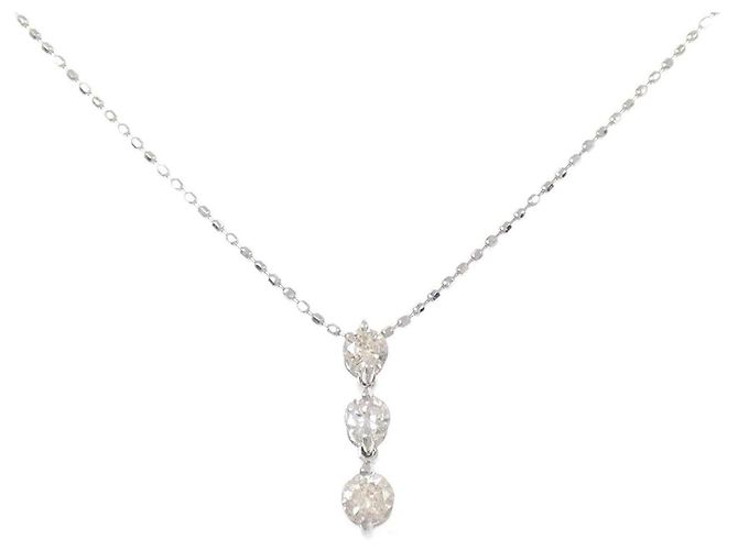 Autre Marque Collar de oro blanco Au750 y diamantes Plata