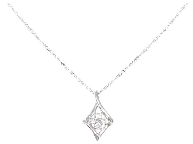 Autre Marque Collana in oro bianco Au750 e diamanti Argento