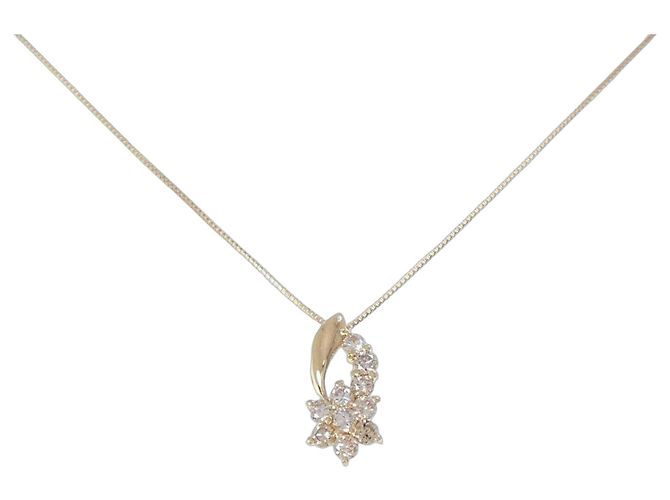 Autre Marque Collana Au750 Fiore e Diamanti D'oro